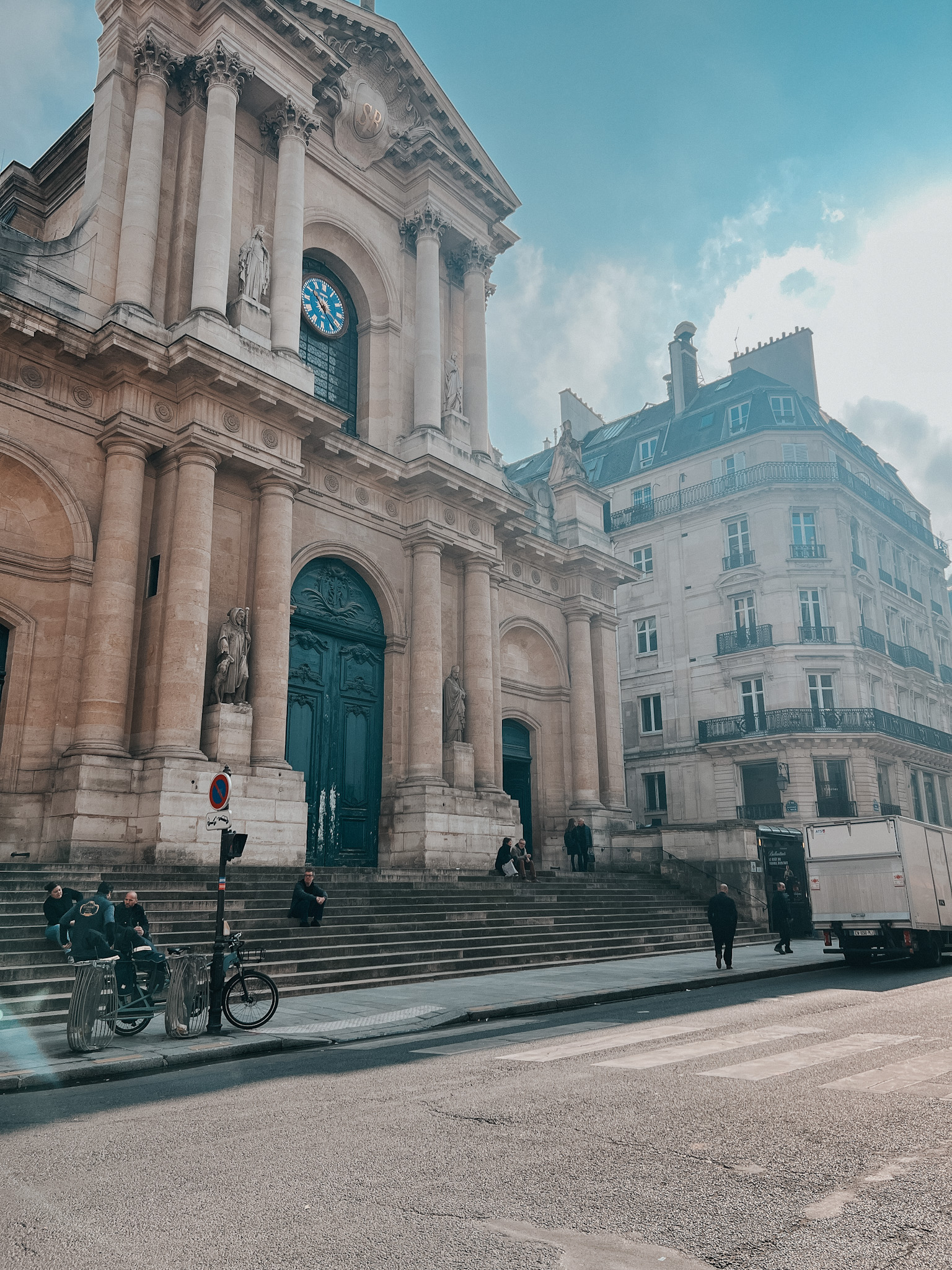 exterior shot of buildings in Paris.