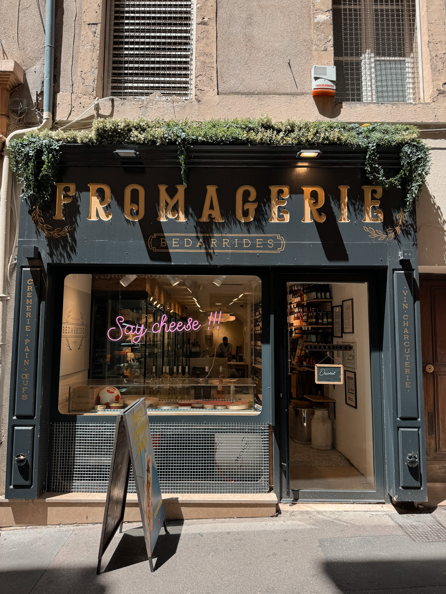 Fromagerie exterior Fromagerie exterior of a shop in Paris with cheese.