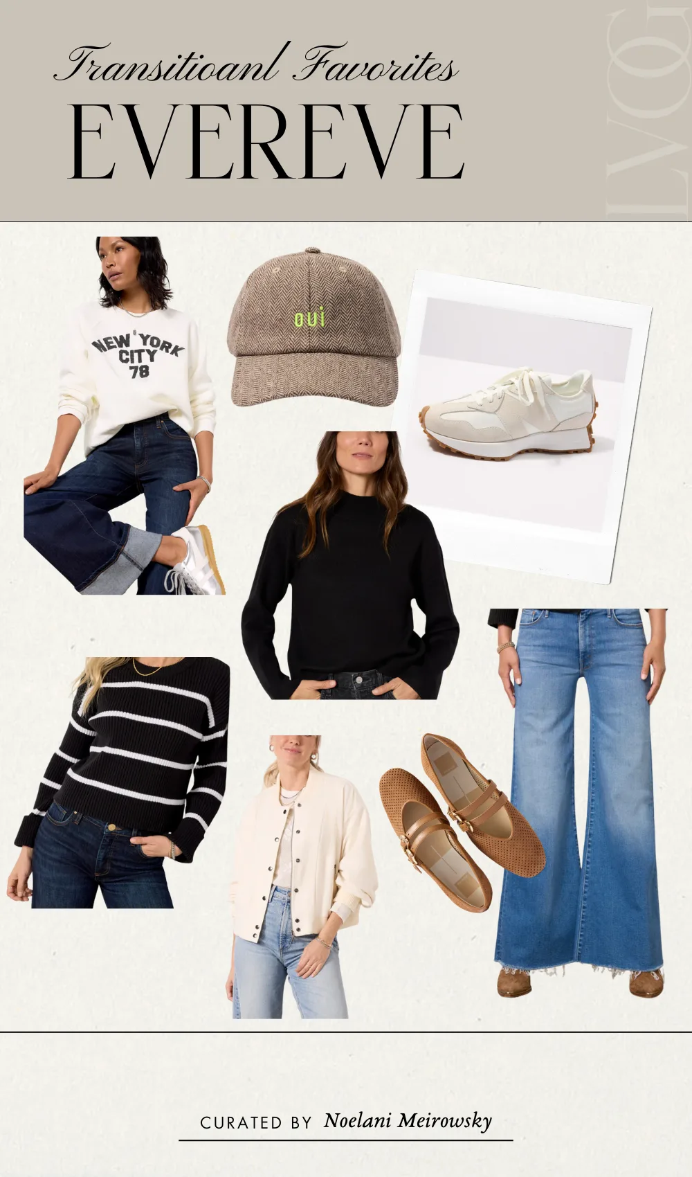 Graphic of clothing items from Evereve.