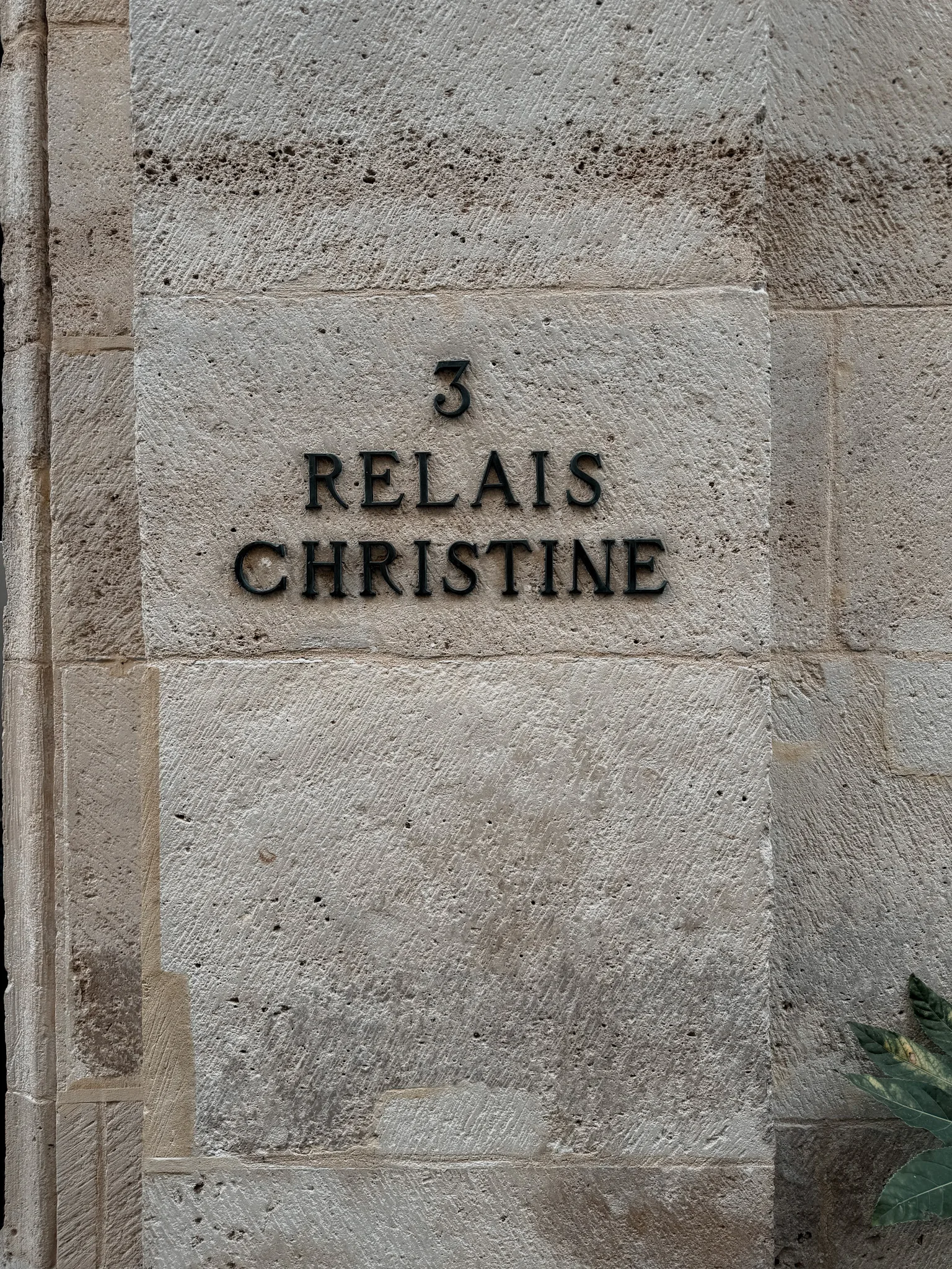 Sign of Relais Christine Hotel In Paris.