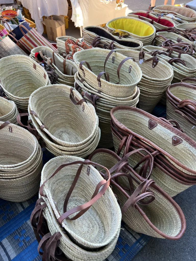 Market bags at a market in Provence.