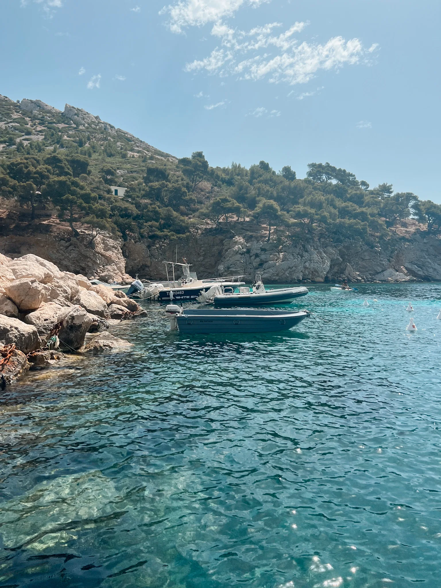 Two boats on the Mediterannean Sea.