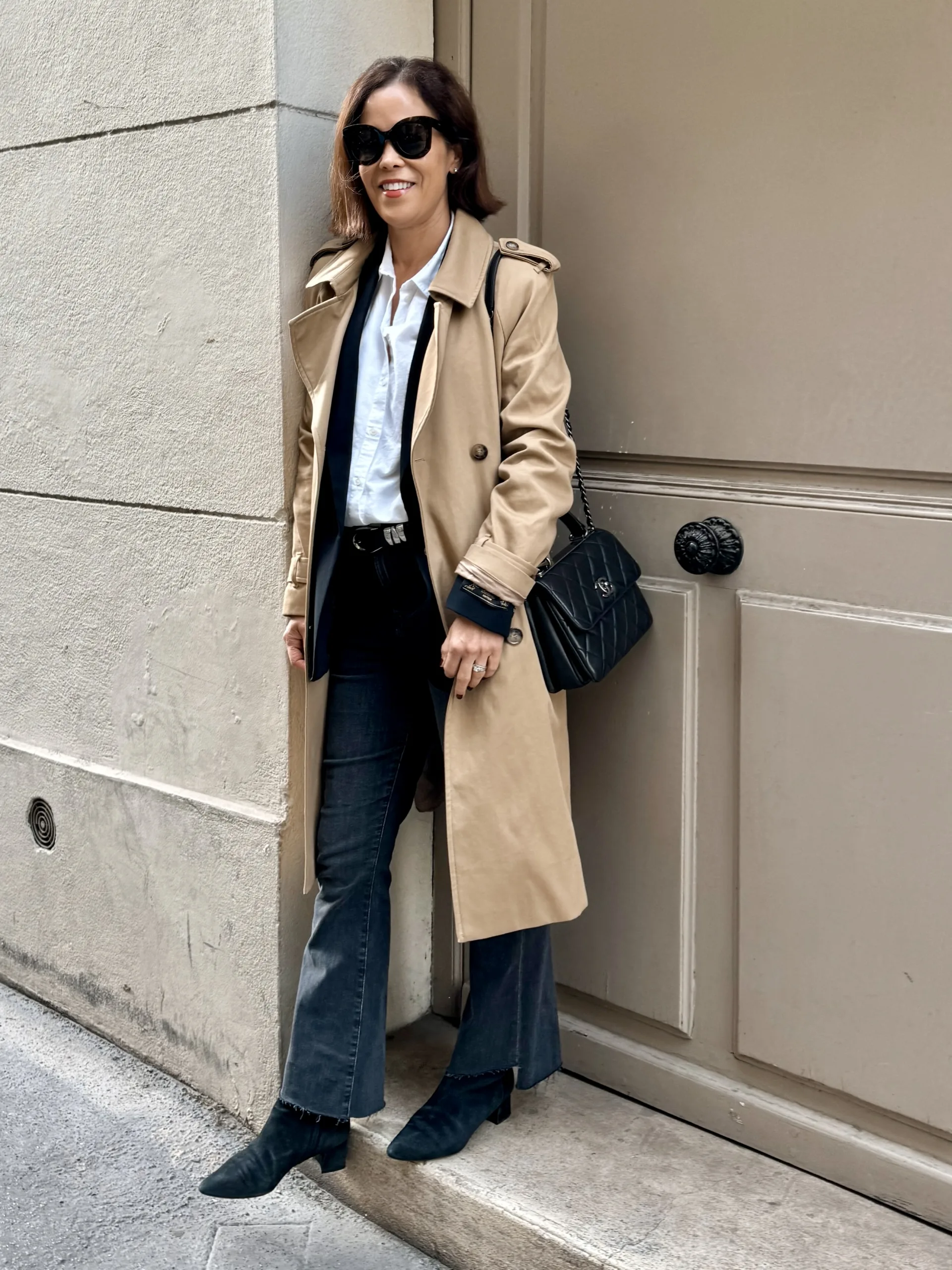 Woman standing in Paris.