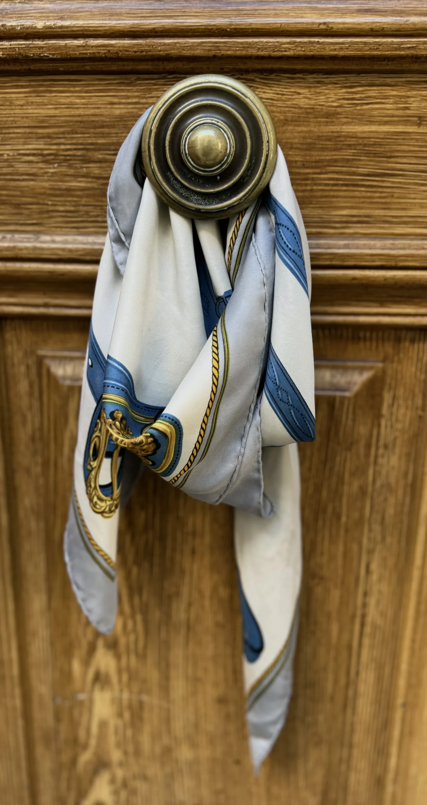Silk scarf on a doorknob