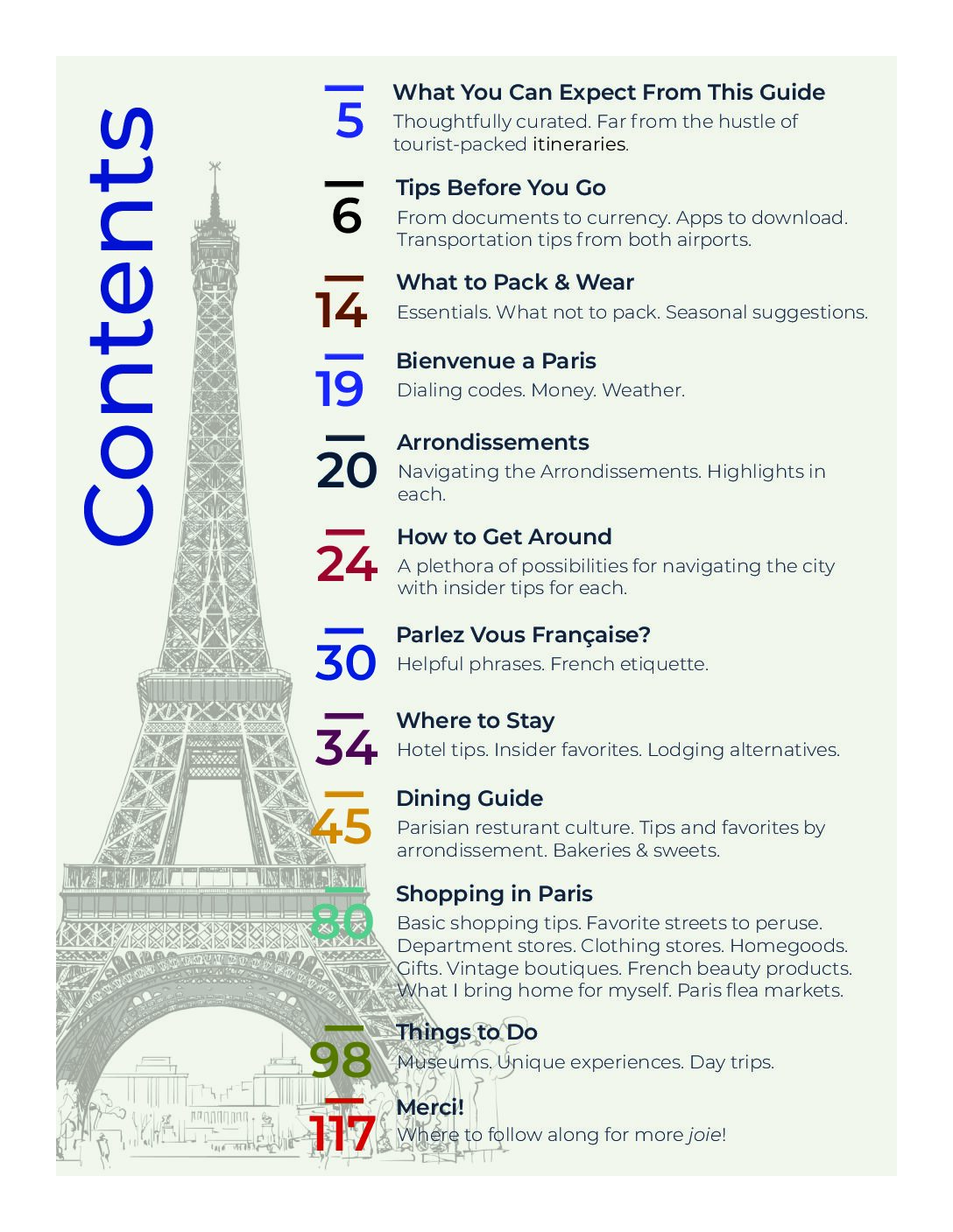 Tables of Contents - PG