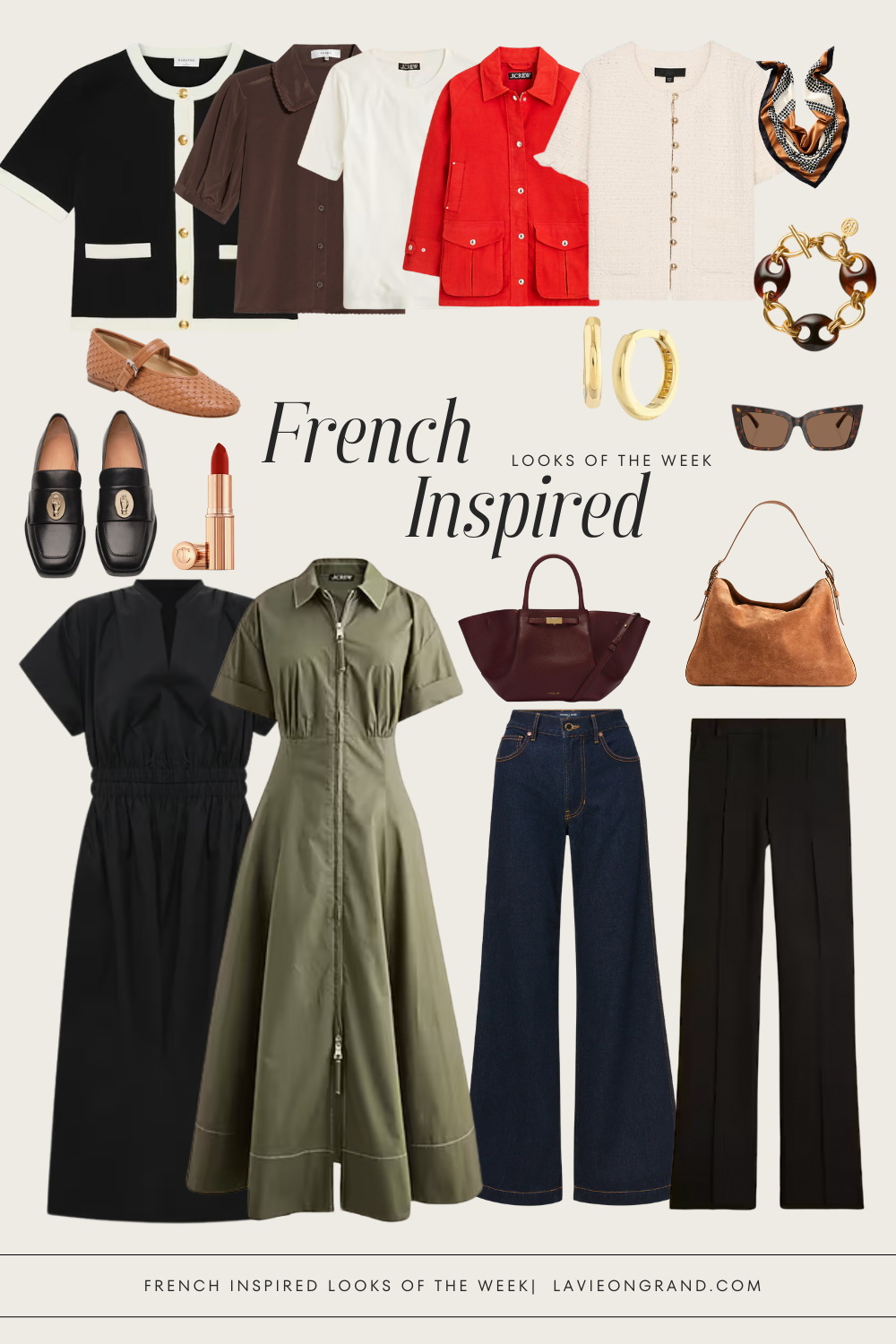 French inspired looks Graphic of clothing for French Fridays.