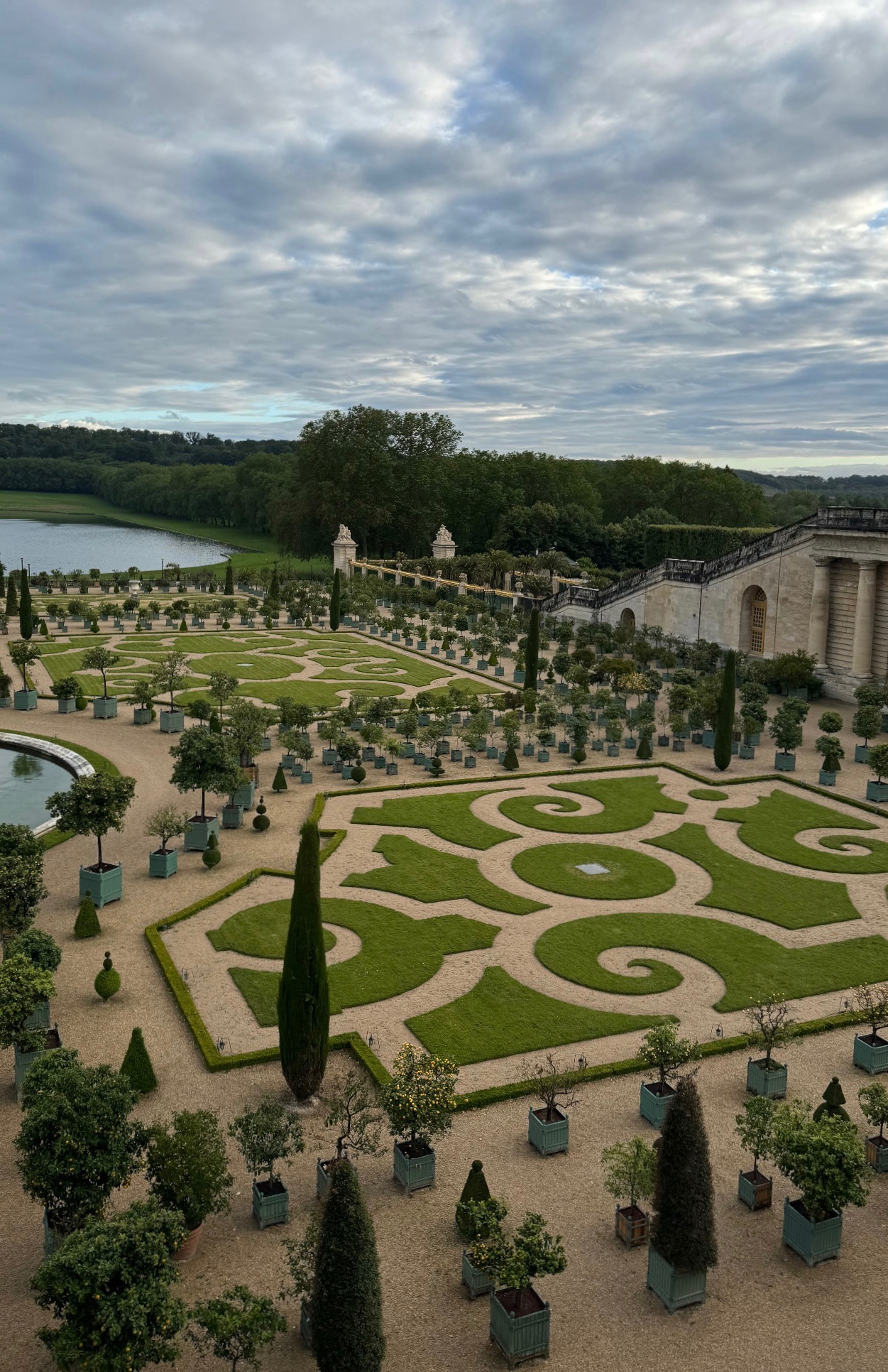 Versailles gardens during fall and autumn seasons.